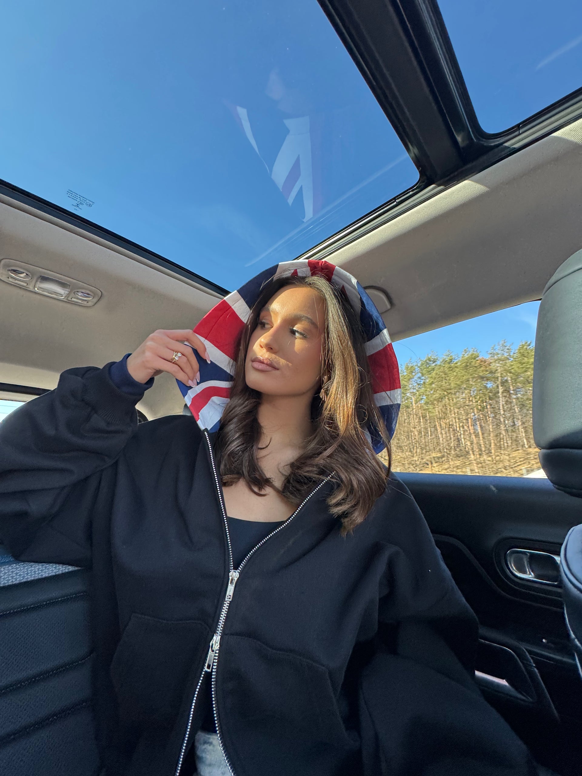 BLACK LONDON DOUBLE ZIP HOODIE
