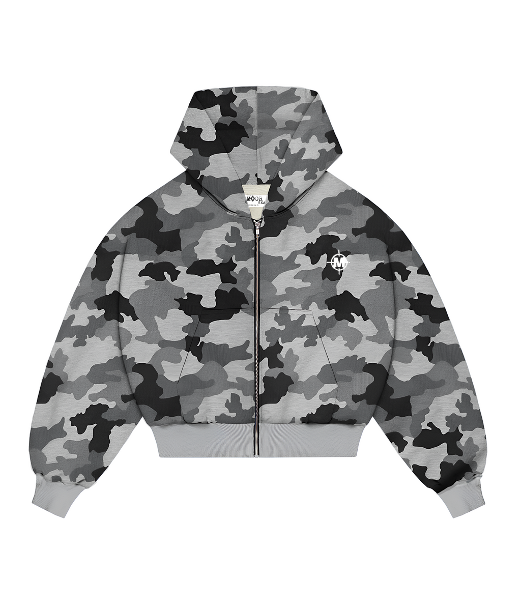 Grey Moro Zip Hoodie