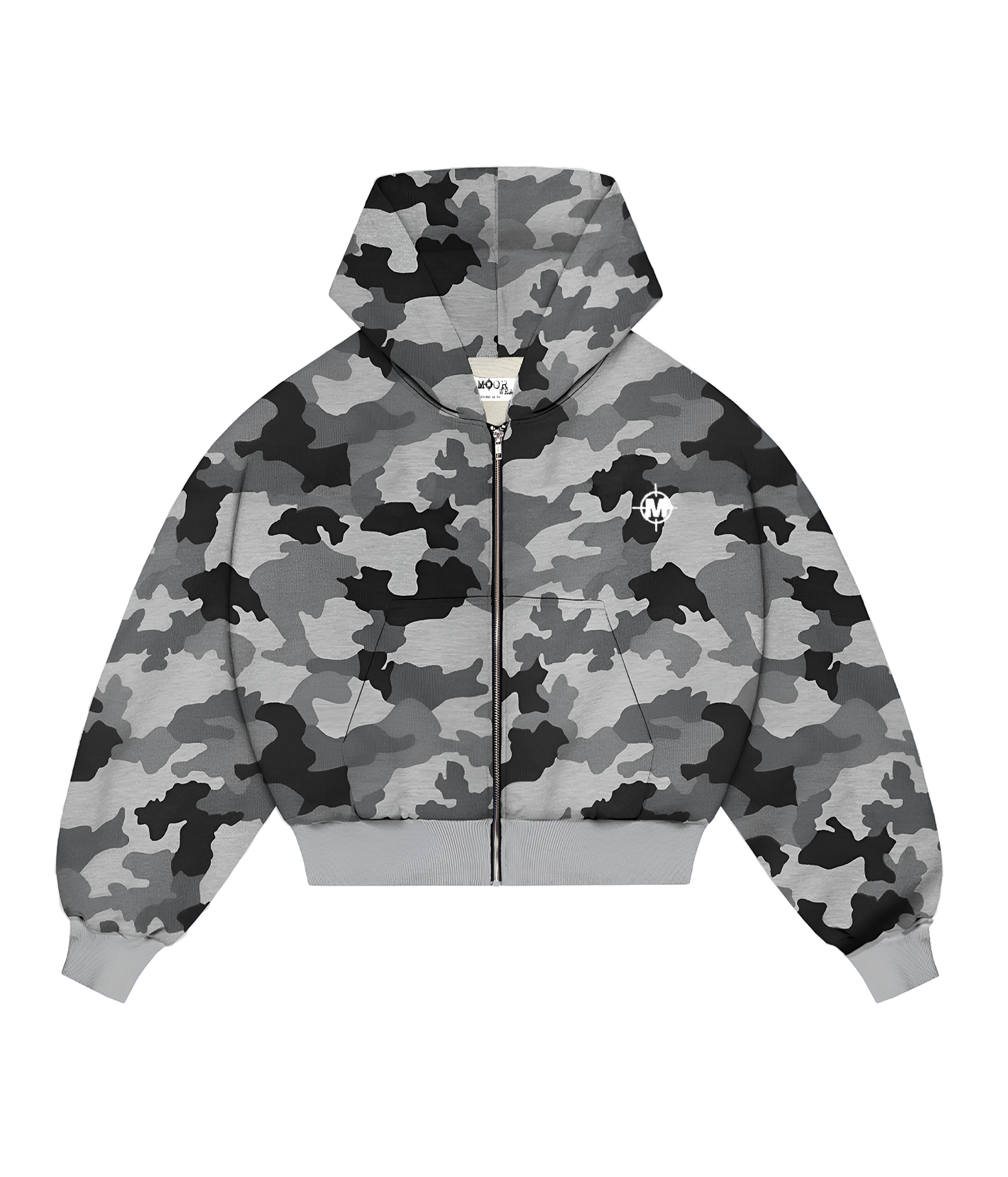 Grey Camo Double Zip Hoodie