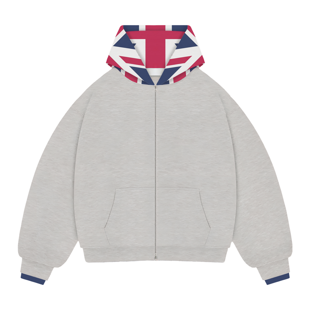 Grey London Zip Hoodie